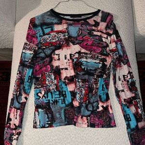 graphic long sleeve top